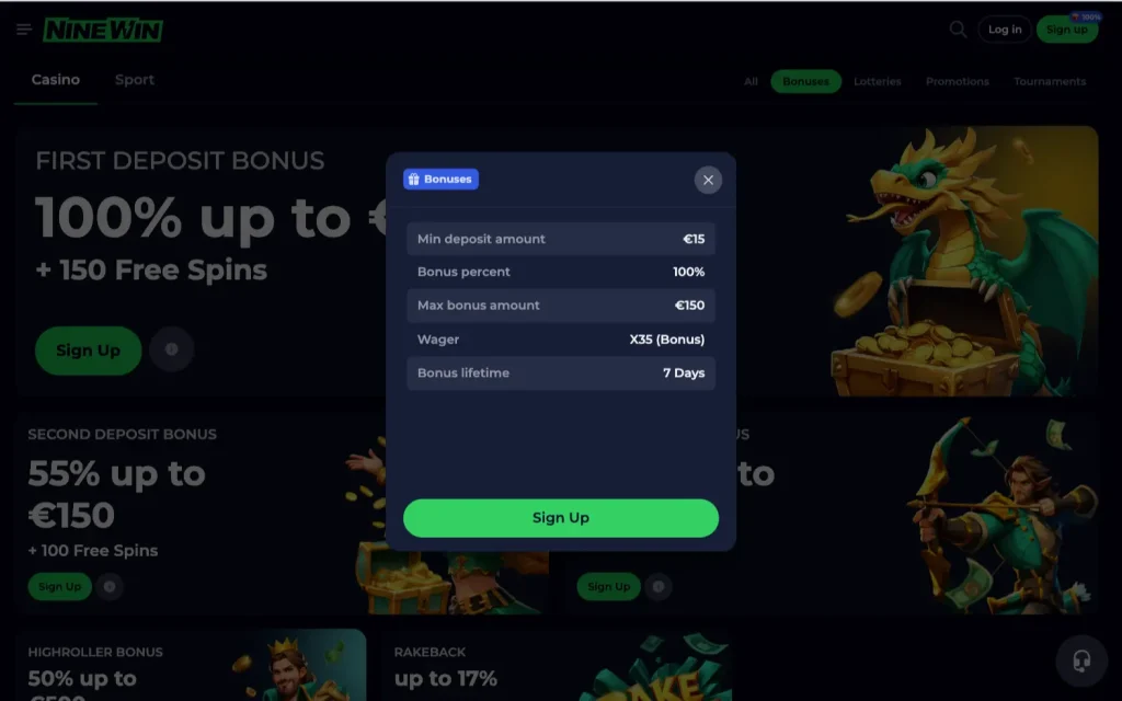 NineWin Bonus Deposit